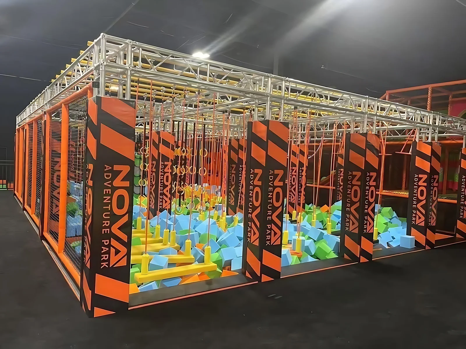 Ninja warrior arena at Nova Adventure Park East Hartford