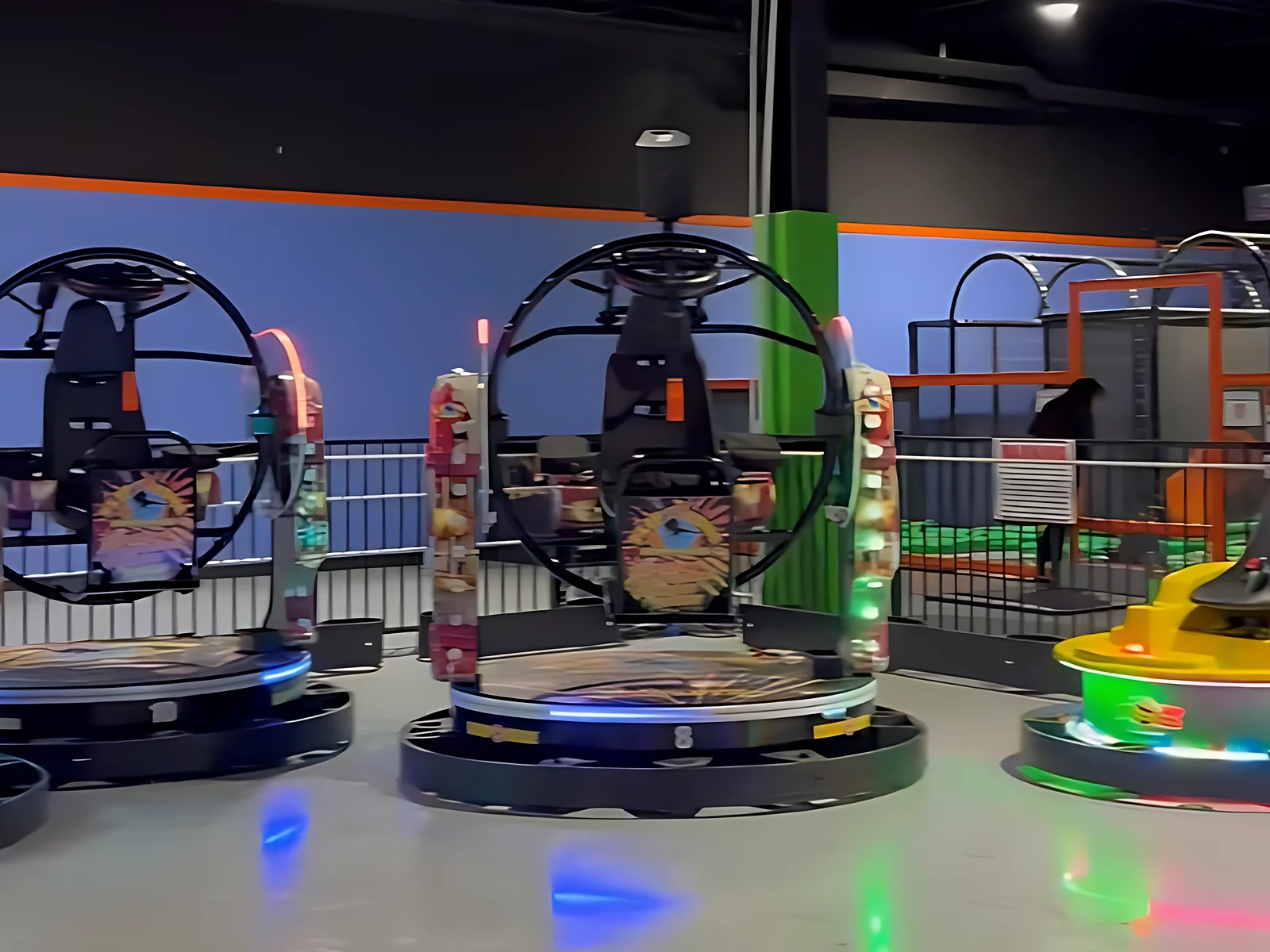 Bumper car floor and rides at Nova Adventure Park East Hartford