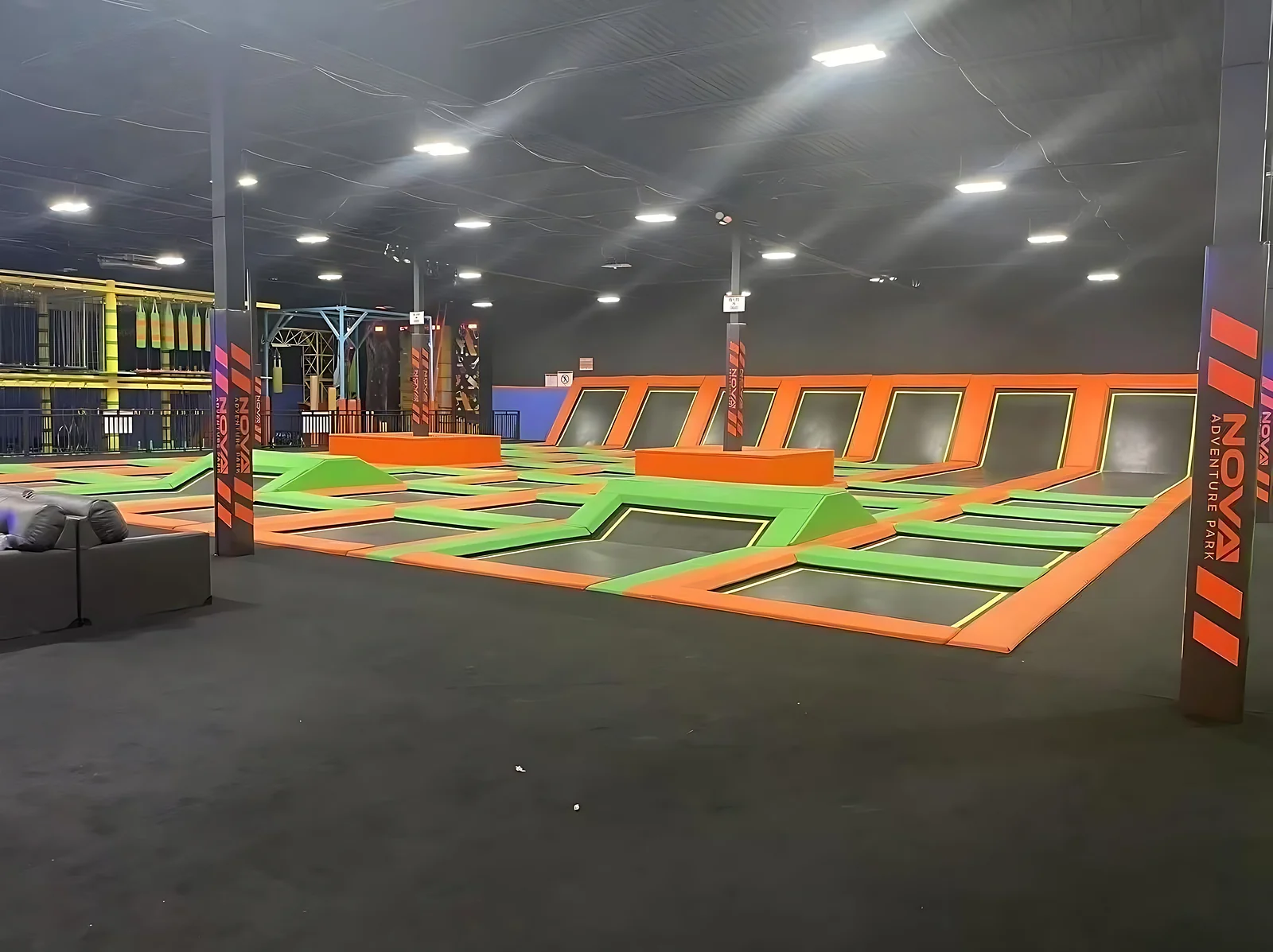 Trampoline court at Nova Adventure Park East Hartford