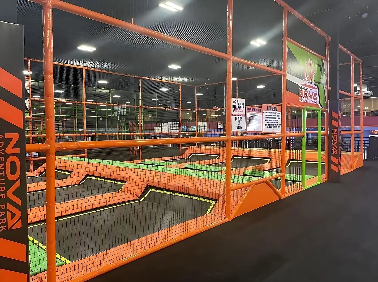 Trampoline court at Nova Adventure Park East Hartford